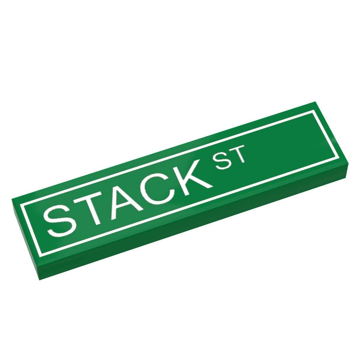 Stack St. Street Sign made with LEGO part (1x4 Tile) - B3 Customsk - 