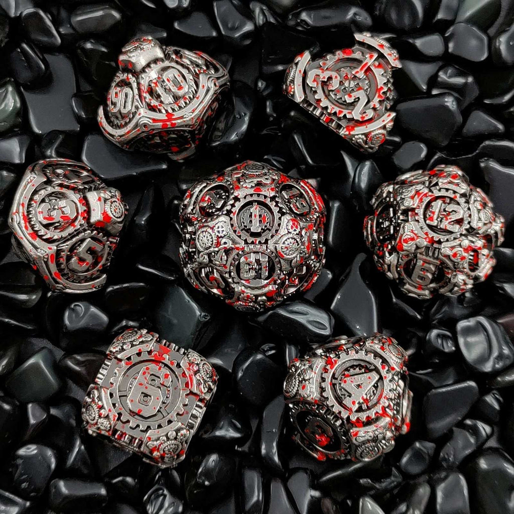 Cyberpunk Style - Bloodstain Gear Solid Metal DND Dice Set