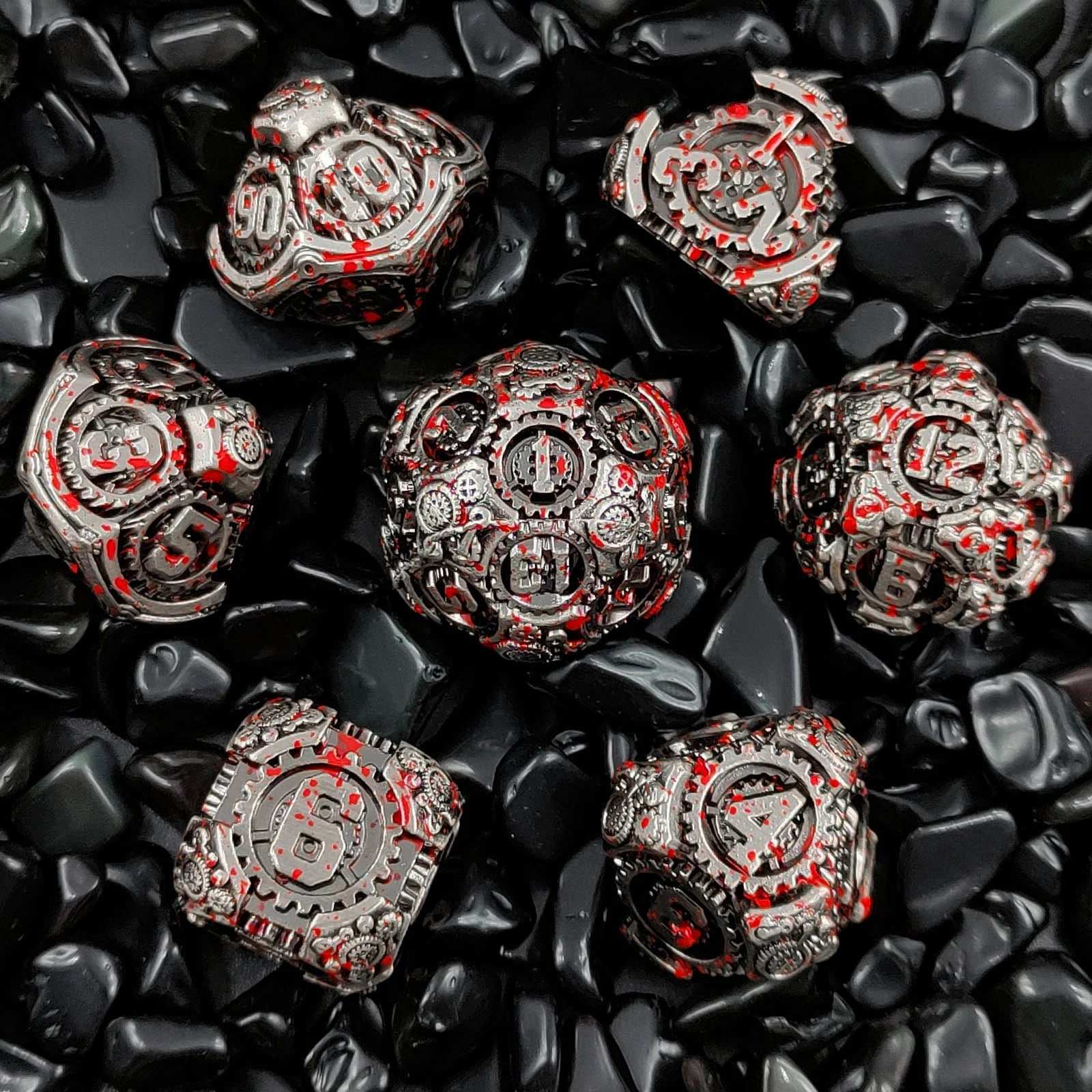 Cyberpunk Style - Bloodstain Gear Solid Metal DND Dice Set