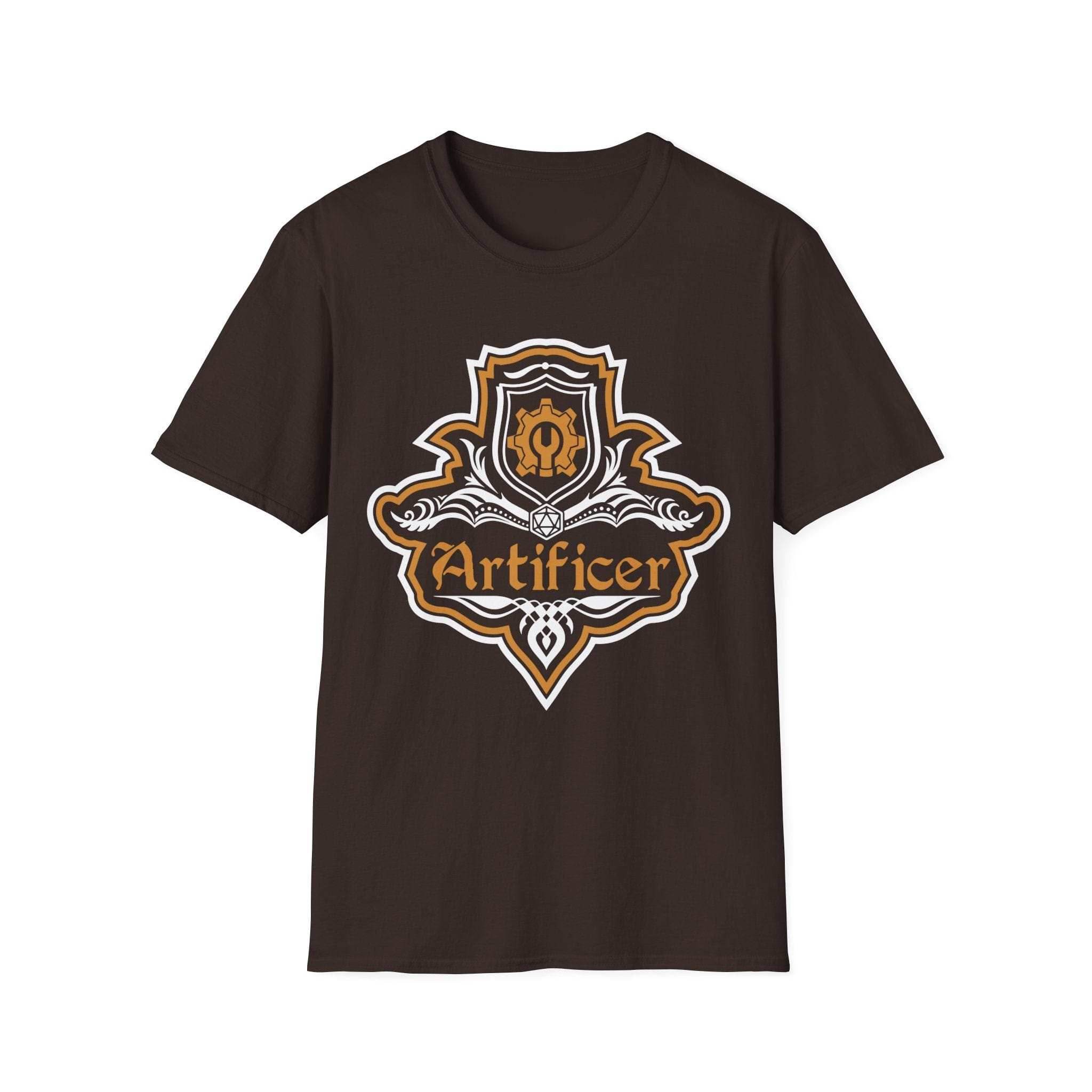 D&D Artificer Class Fancy Emblem T-Shirt - Dark Chocolate / S