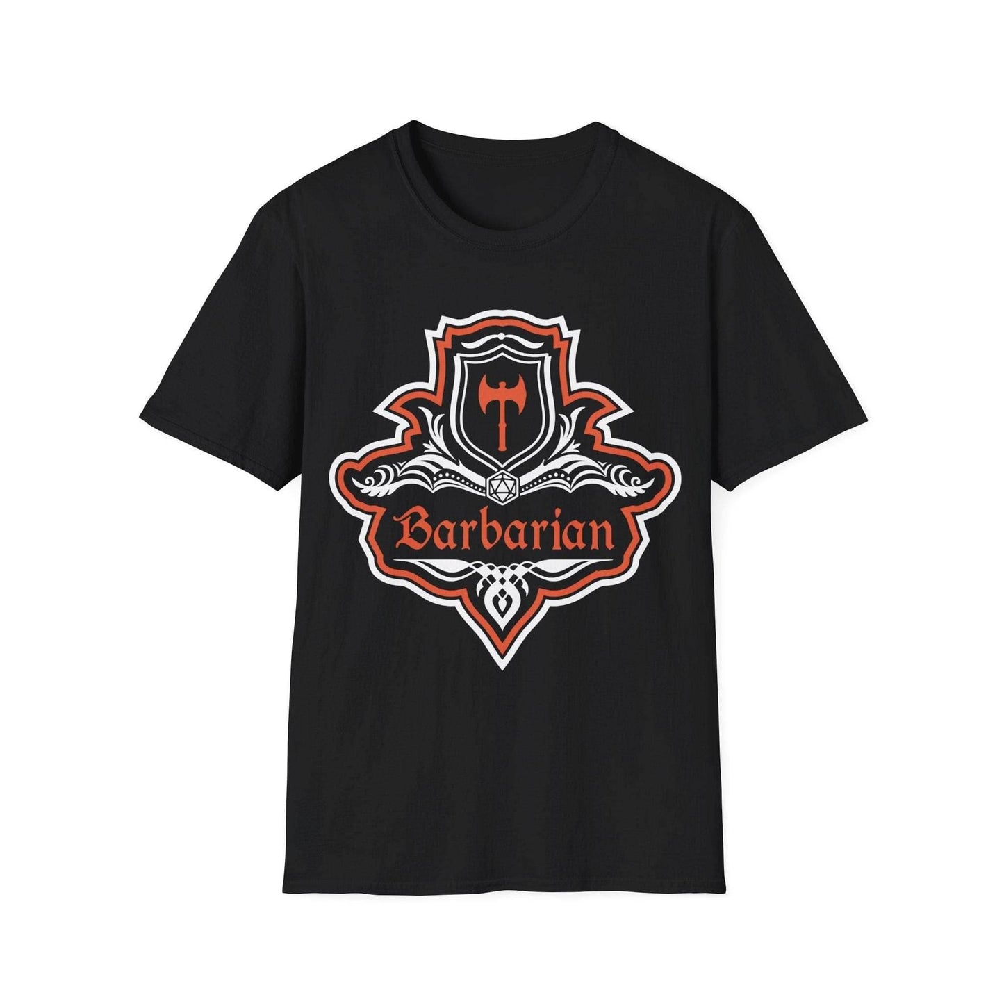 D&D Barbarian Class Fancy Emblem T-Shirt - Black / S