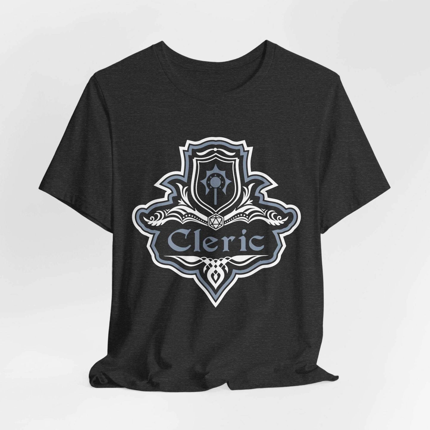 D&D Cleric Class Fancy Emblem T-Shirt - Dark Heather / S