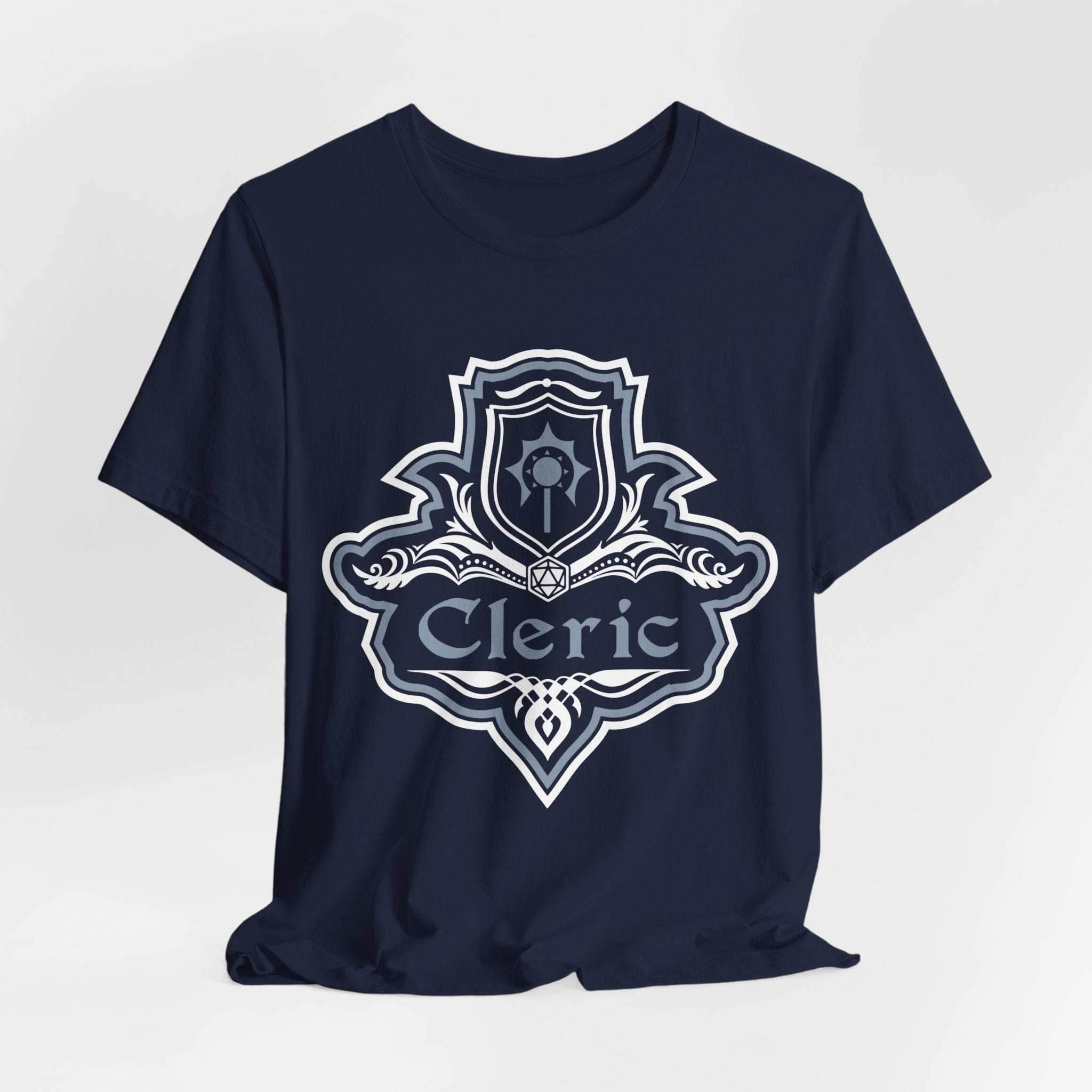 D&D Cleric Class Fancy Emblem T-Shirt - Navy / S