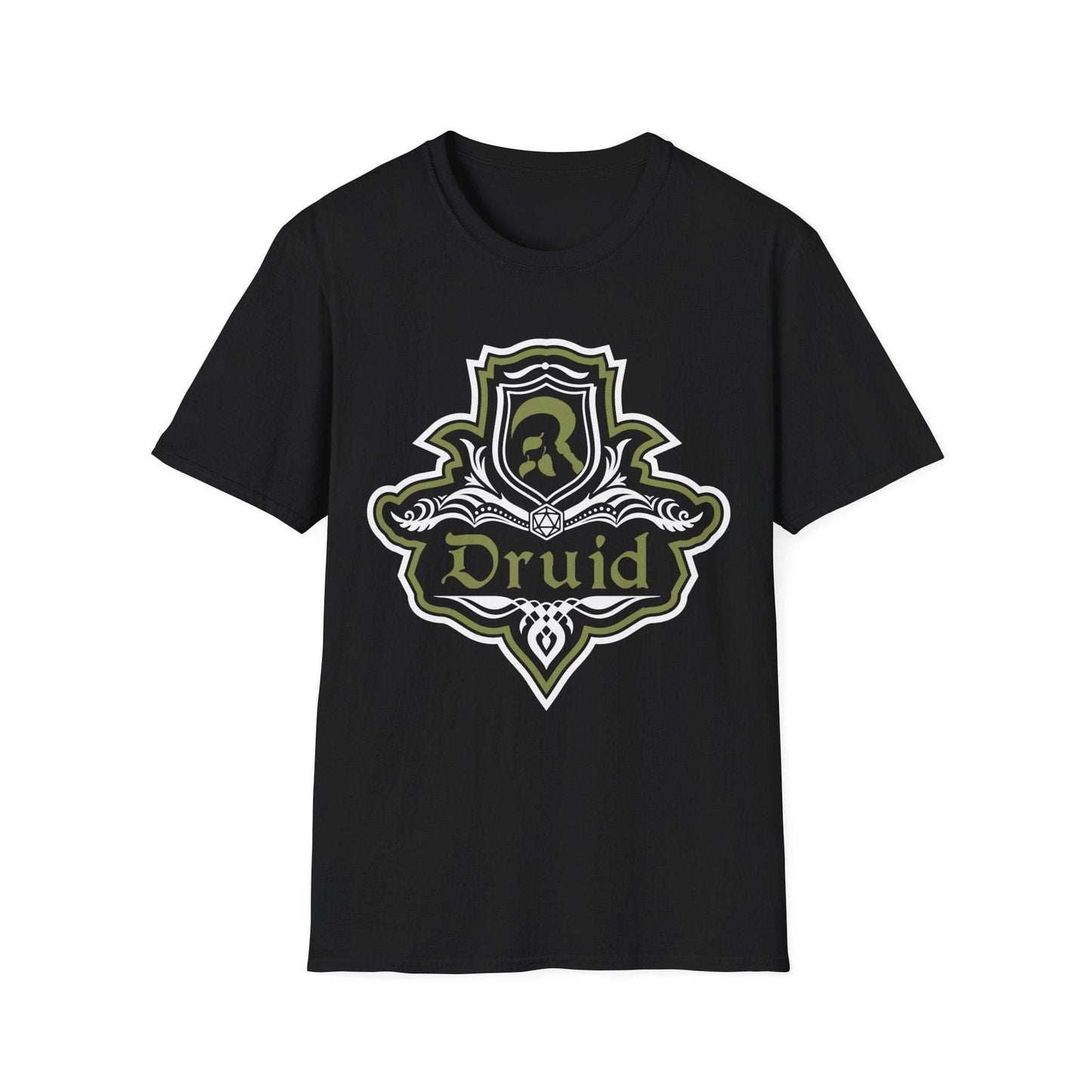 D&D Druid Class Fancy Emblem T-Shirt - Black / S