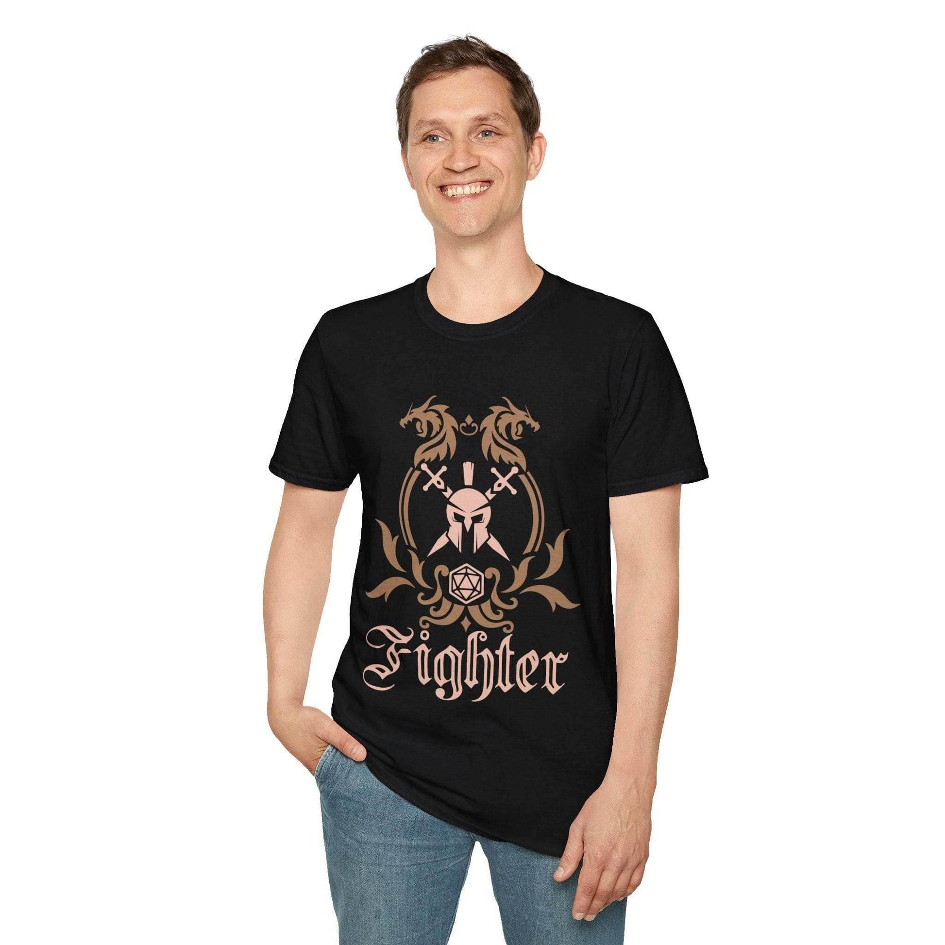 D&D Fighter Class Emblem T-Shirt - Navy / S