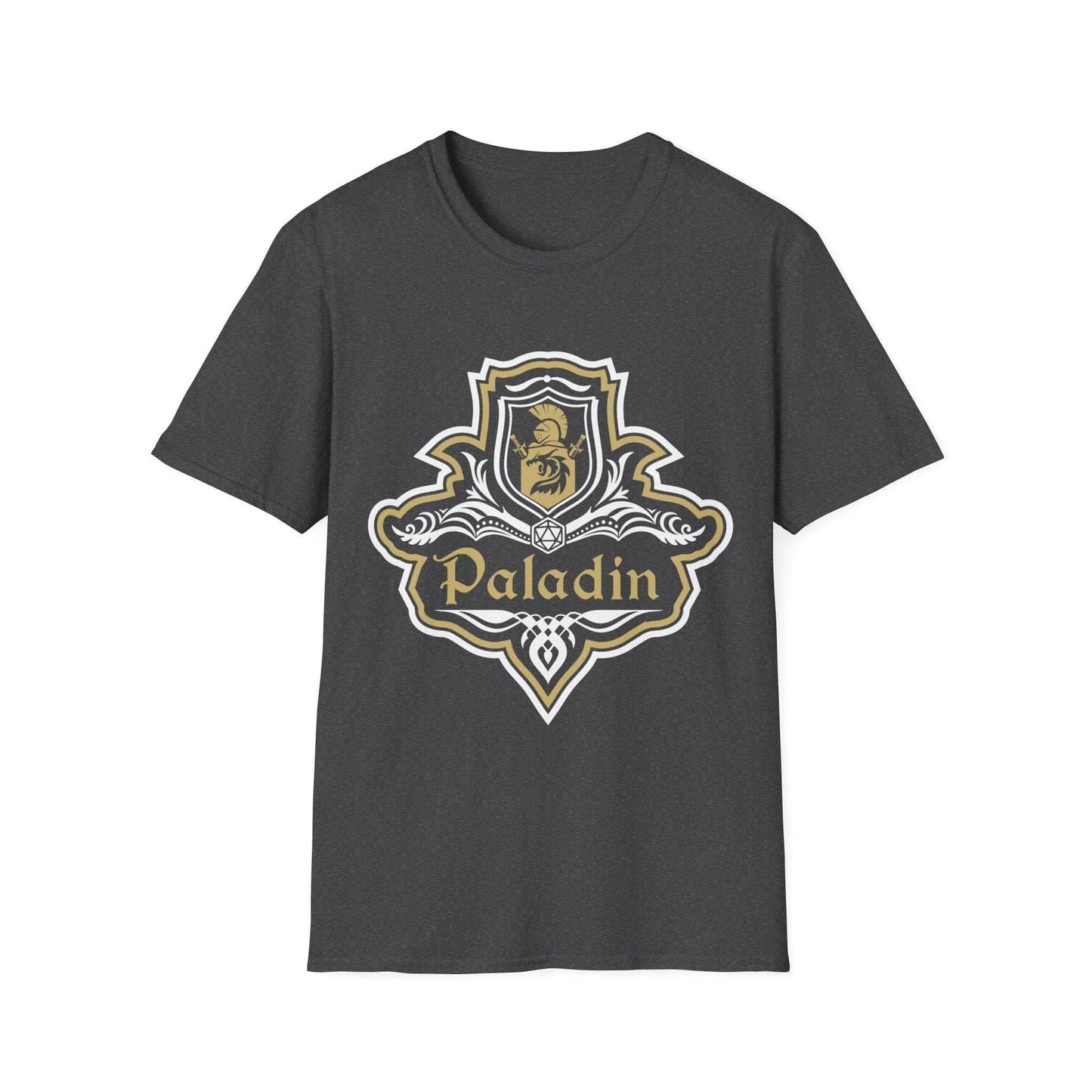 D&D Paladin Class Fancy Emblem T-Shirt - Dark Heather / S