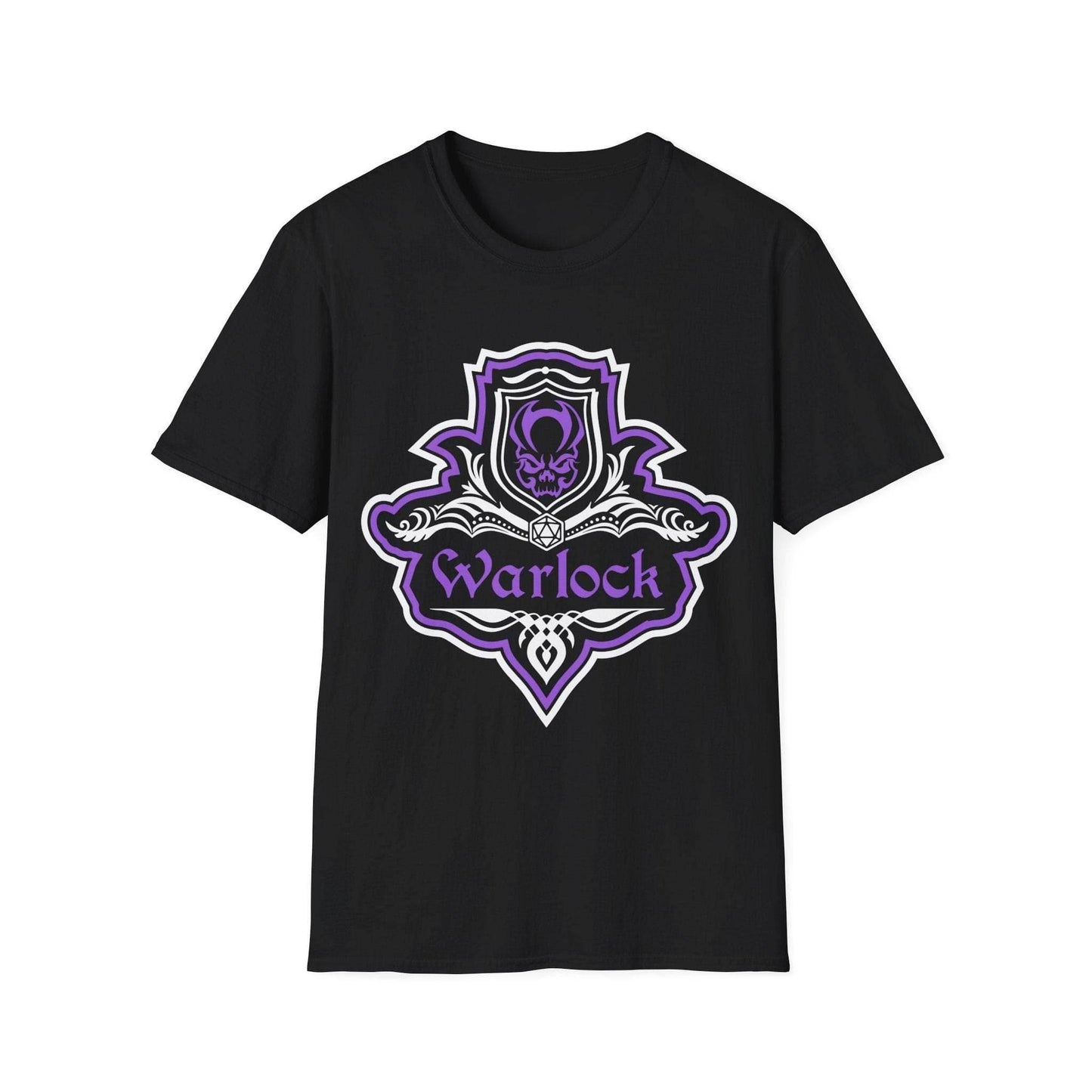 D&D Warlock Class Fancy Emblem T-Shirt - Black / S