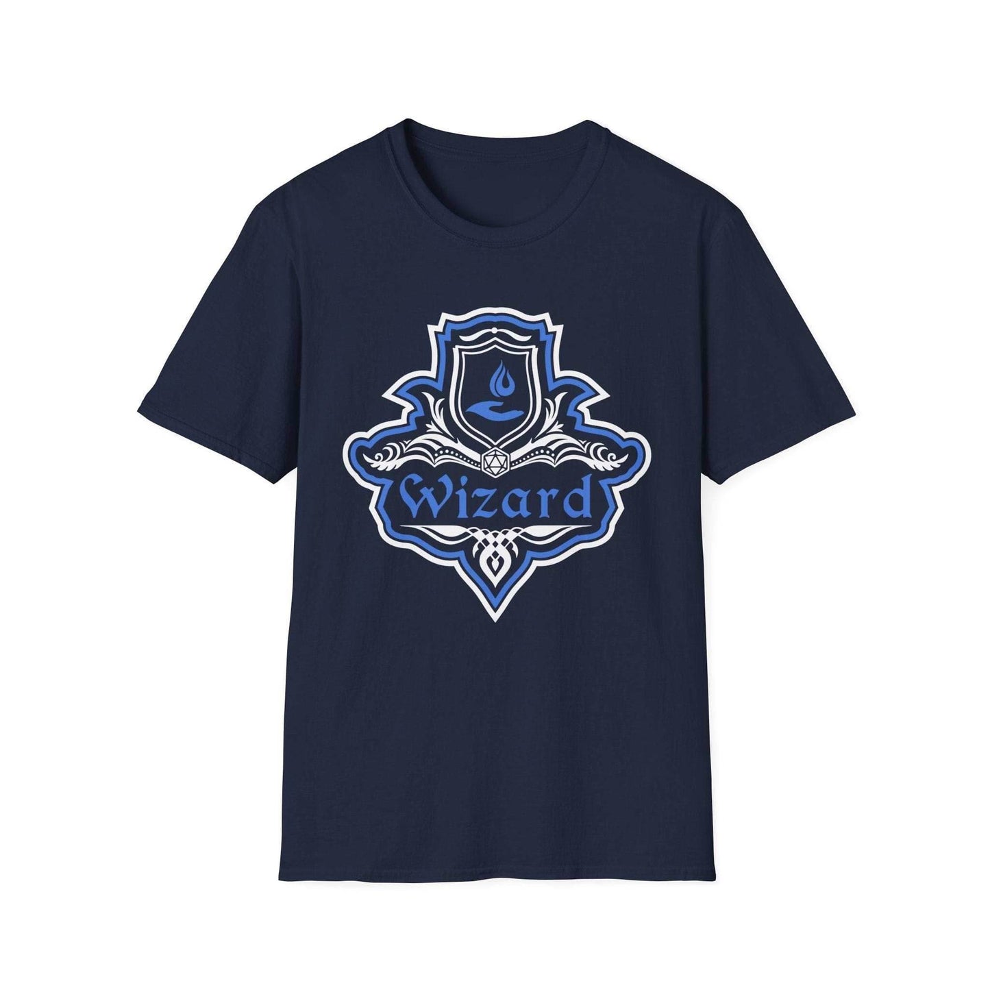 D&D Wizard Class Fancy Emblem T-Shirt - Navy / S