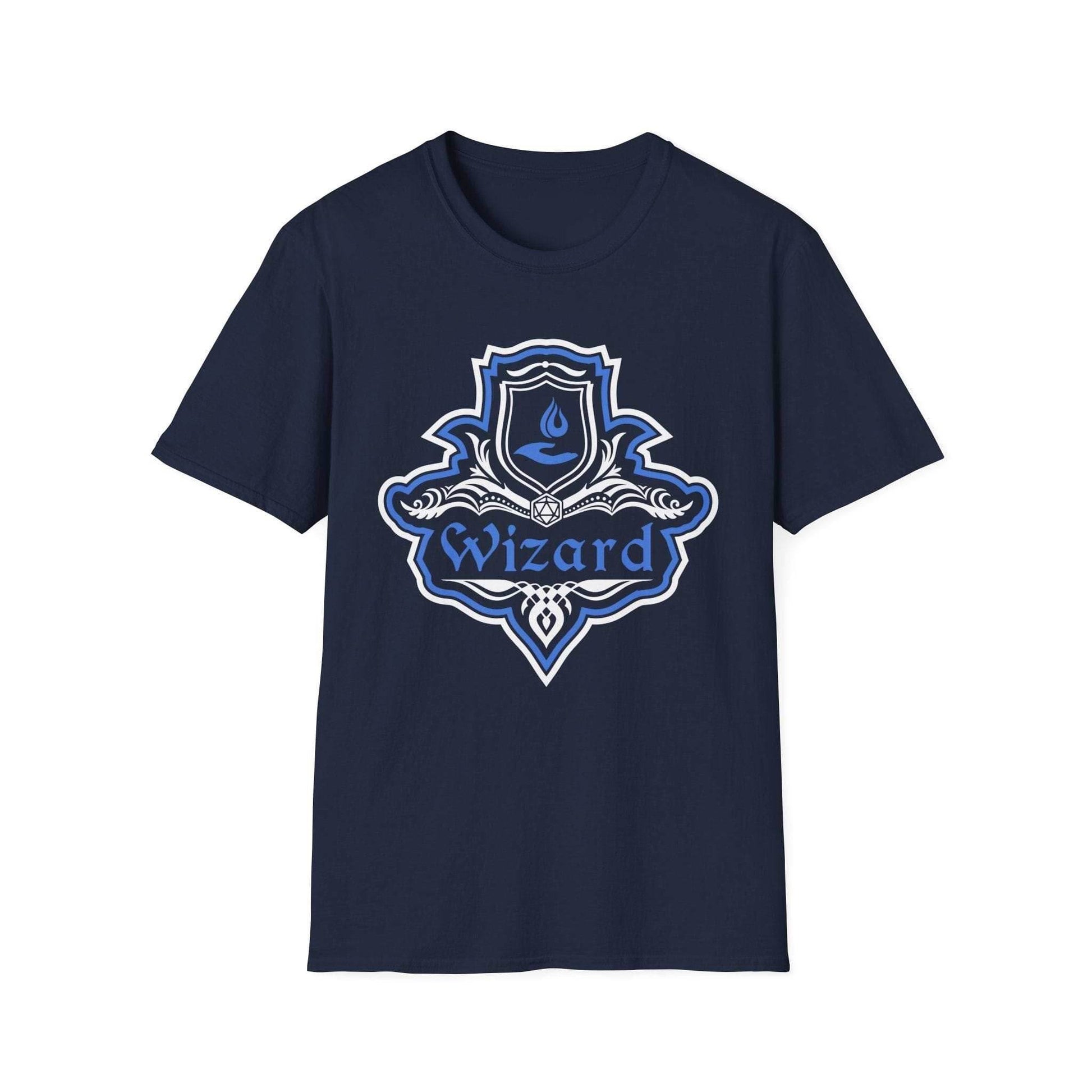 D&D Wizard Class Fancy Emblem T-Shirt - Navy / S