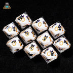 D10 Big Eye Cat White Resin D&D 10 Sided Dice