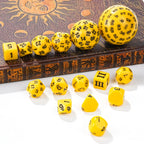 D100-15pcs Yellow Acrylic Polyhedron Dice Set