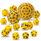 D100-15pcs Yellow Acrylic Polyhedron Dice Set
