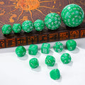 Roll D100 Dice Set - 15 Green Acrylic Polyhedron Dice