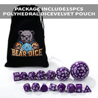 Roll D100 Dice Set – 15 Pieces Purple Acrylic Polyhedral Dice