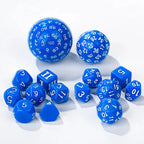 Roll D100 Dice Set - 15pcs Blue Acrylic Polyhedron Dice