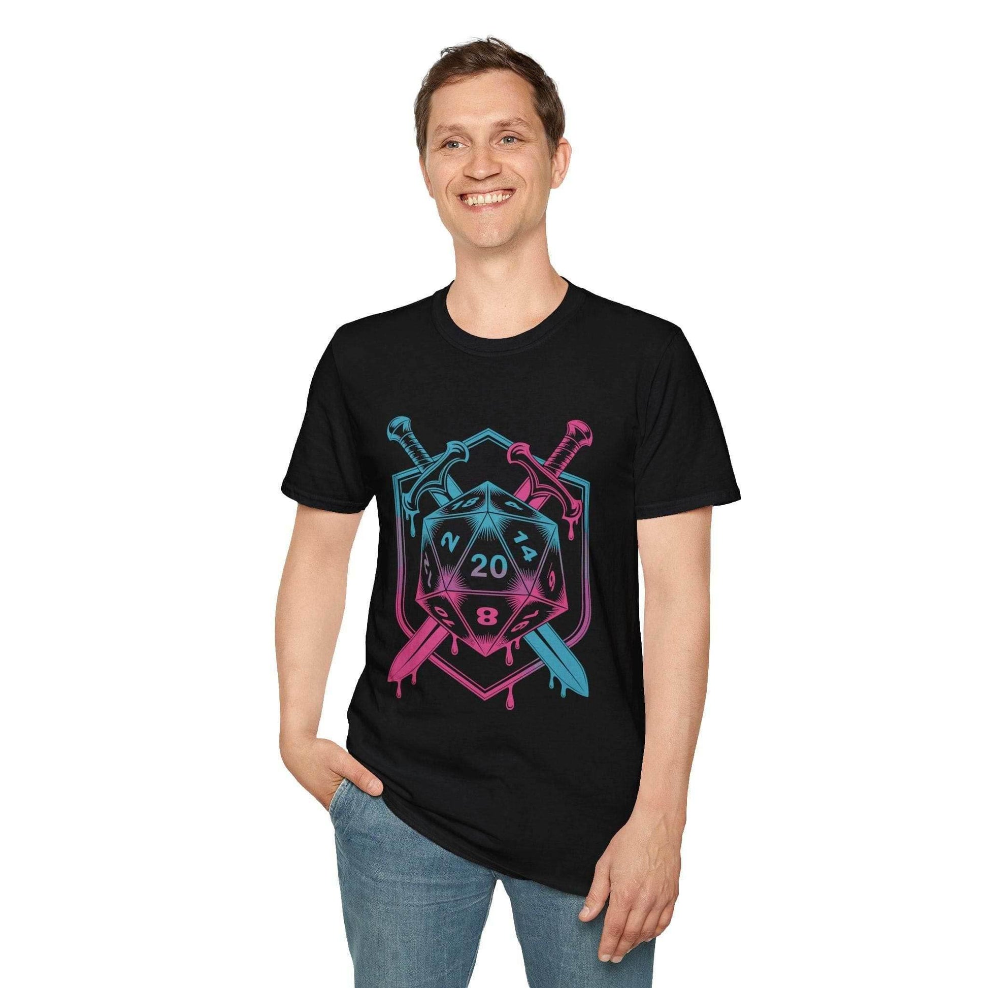 D20 Dice Sword Crest T-Shirt - Navy / S