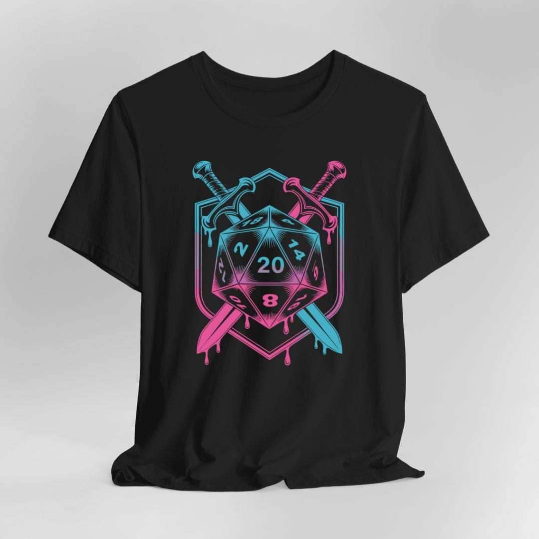 D20 Dice Sword Crest T-Shirt - Black / S