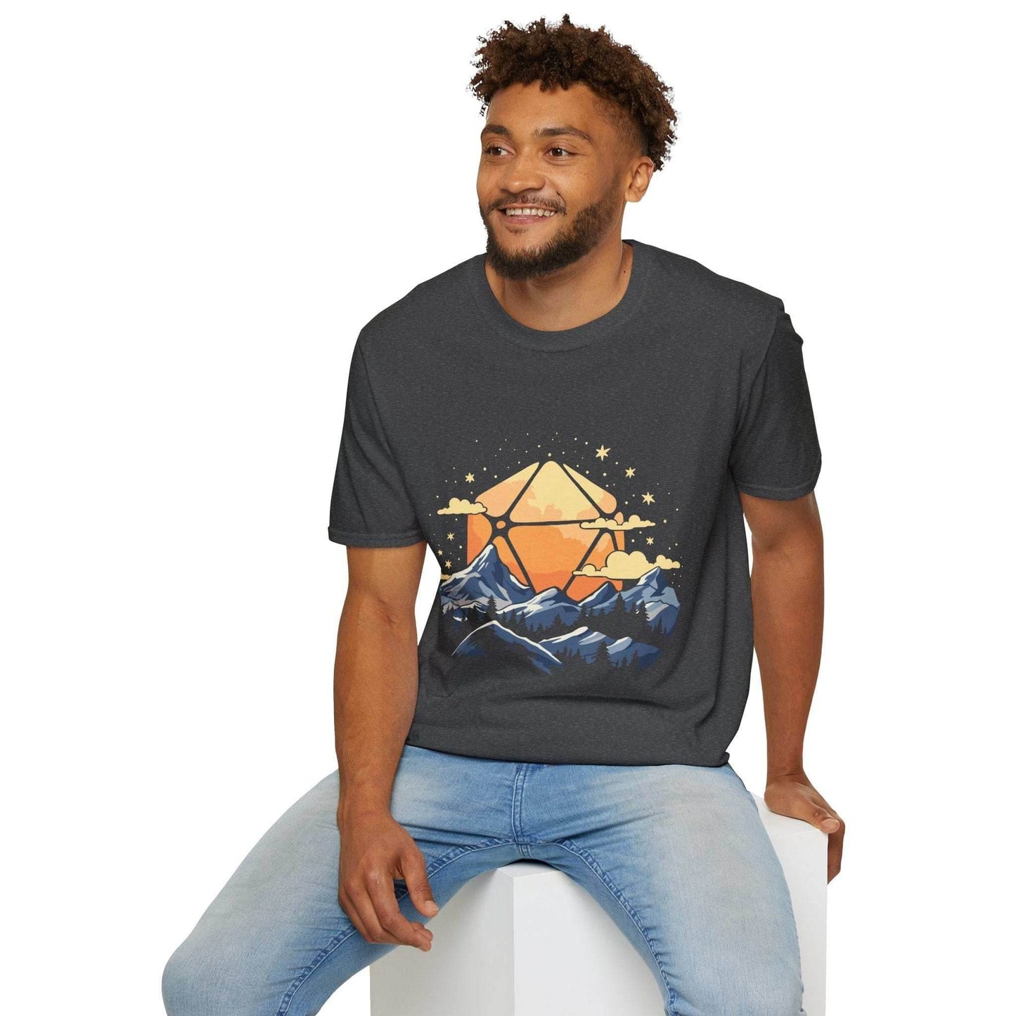 D20 Sun Landscape Blue Orange - Navy / S