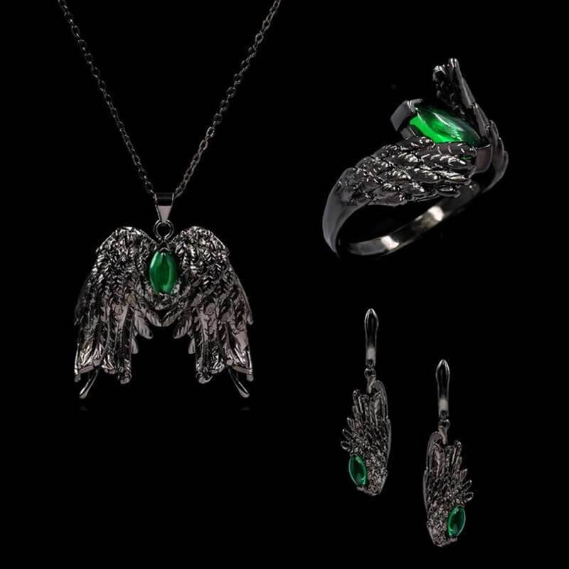 Dark Angel Wing Brass Gothic Ring - Brass / 6