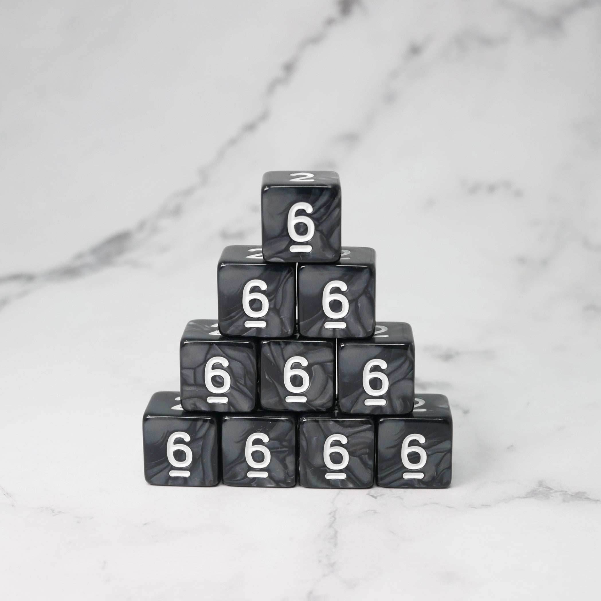 Dark Emulsion 10d6 - DnD Dice Set | Acrylic RPG Gaming Dice - 