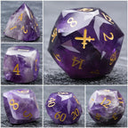 D&D Multi-Sided Engraved Natural Gemstone Dice Set
