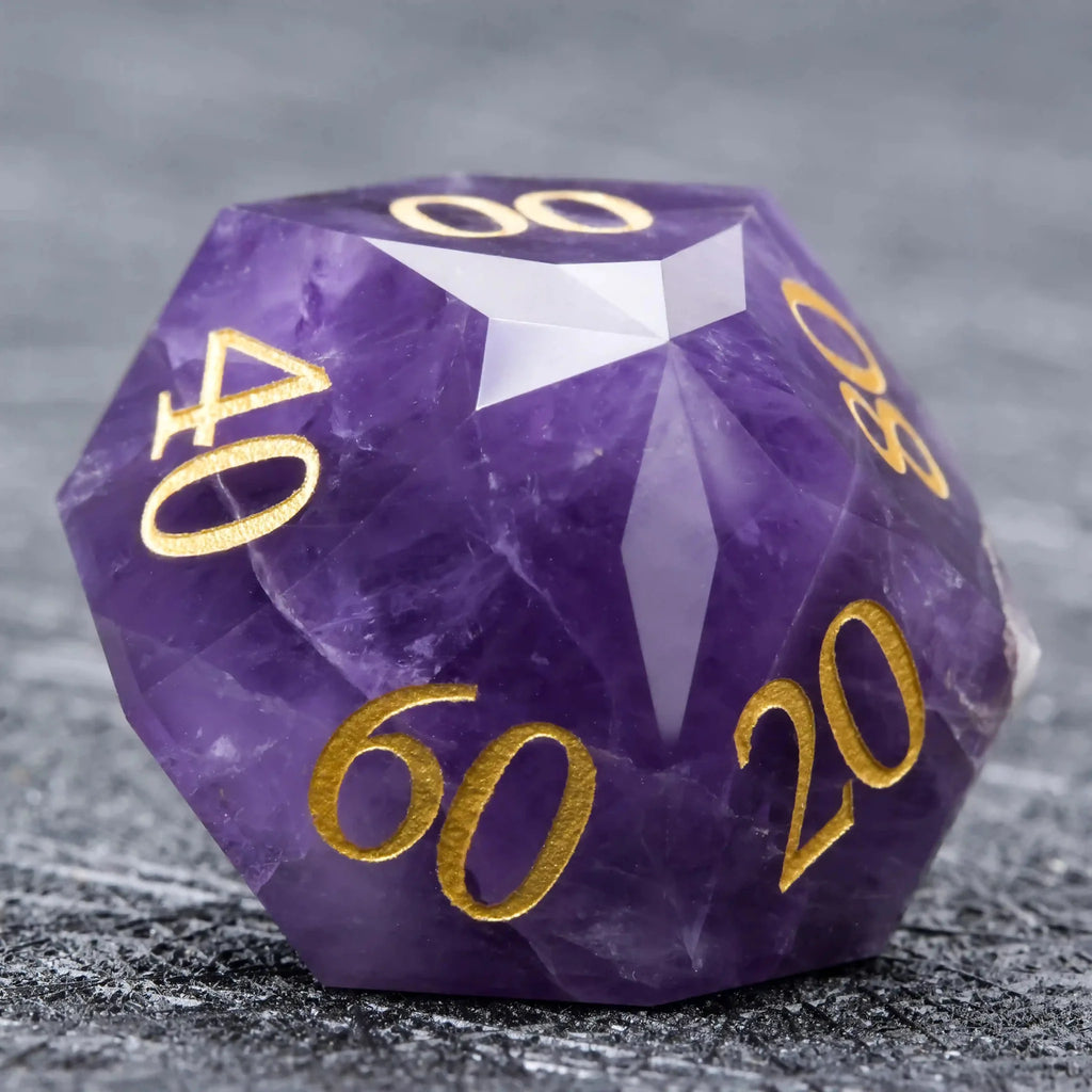 D&D Multi-Sided Engraved Natural Gemstone Dice Set
