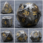 D&D Multi-Sided Engraved Natural Gemstone Dice Set