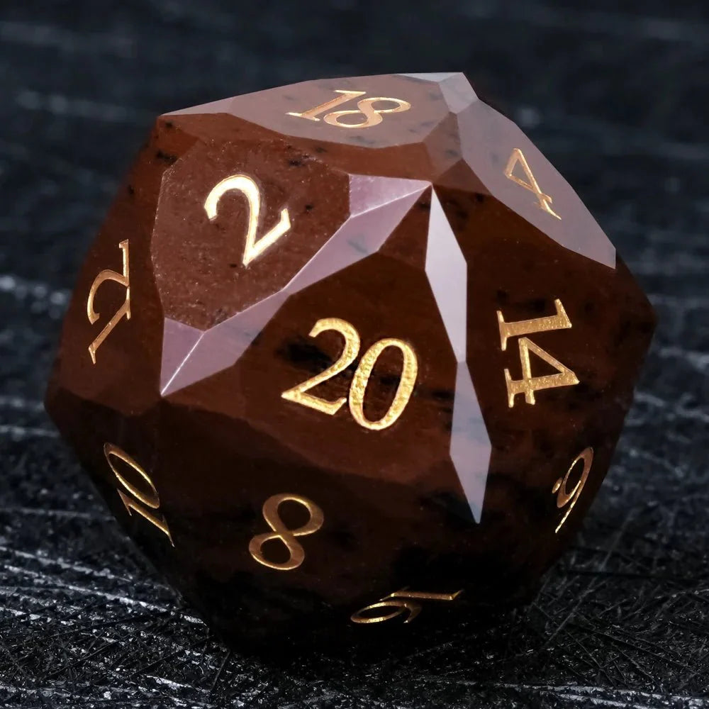D&D Multi-Sided Engraved Natural Gemstone Dice Set