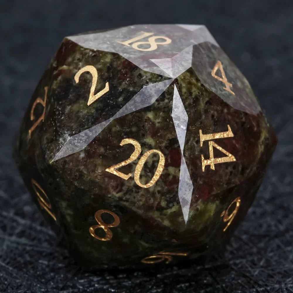 D&D Multi-Sided Engraved Natural Gemstone Dice Set