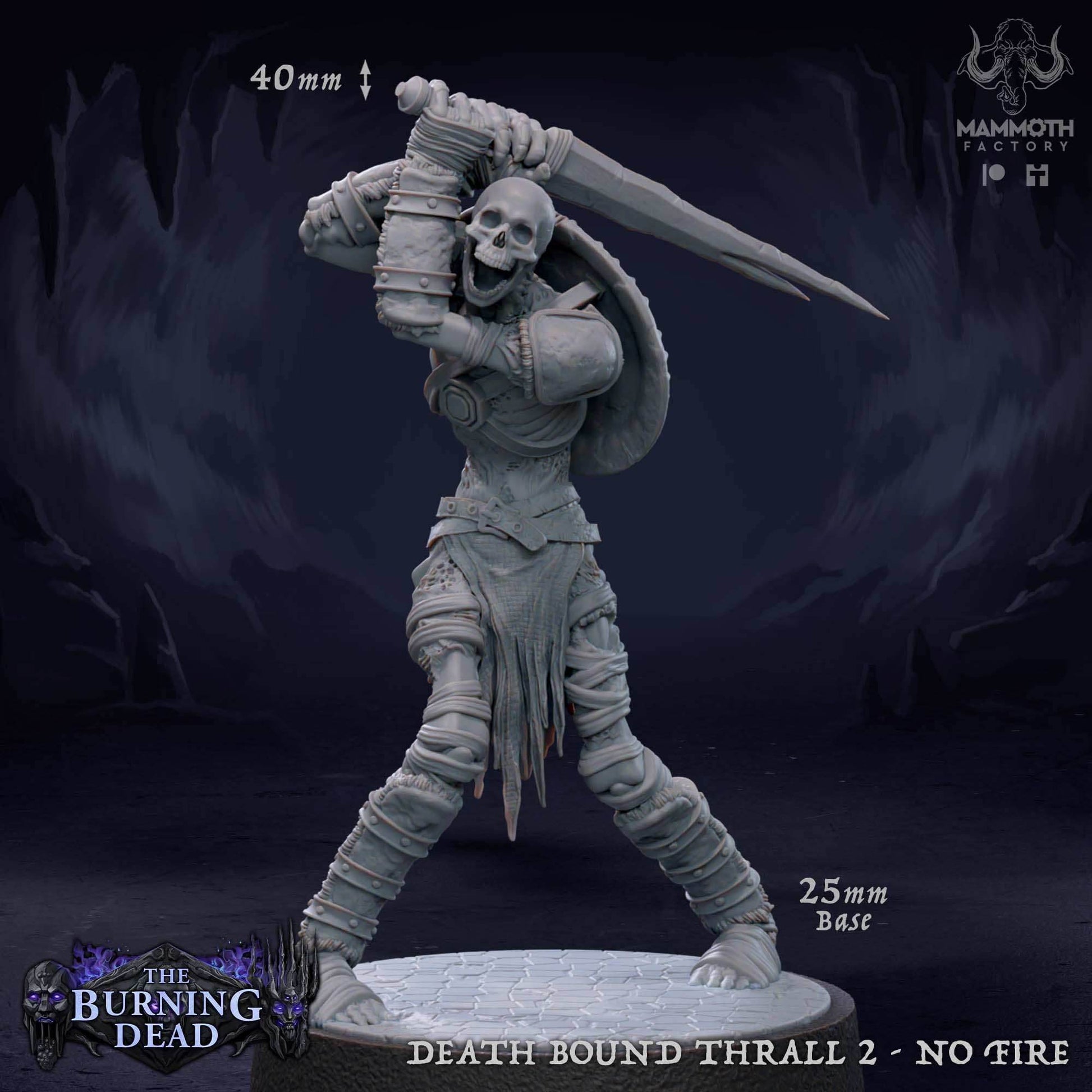 Death Bound Thrall: Sculpt 2 (Skeleton Warrior, Regular or On Fire) - Regular Skeleton