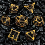 Deep Sea Monster - Gold 3D Octopus Hollow Metal RPG Dice Set