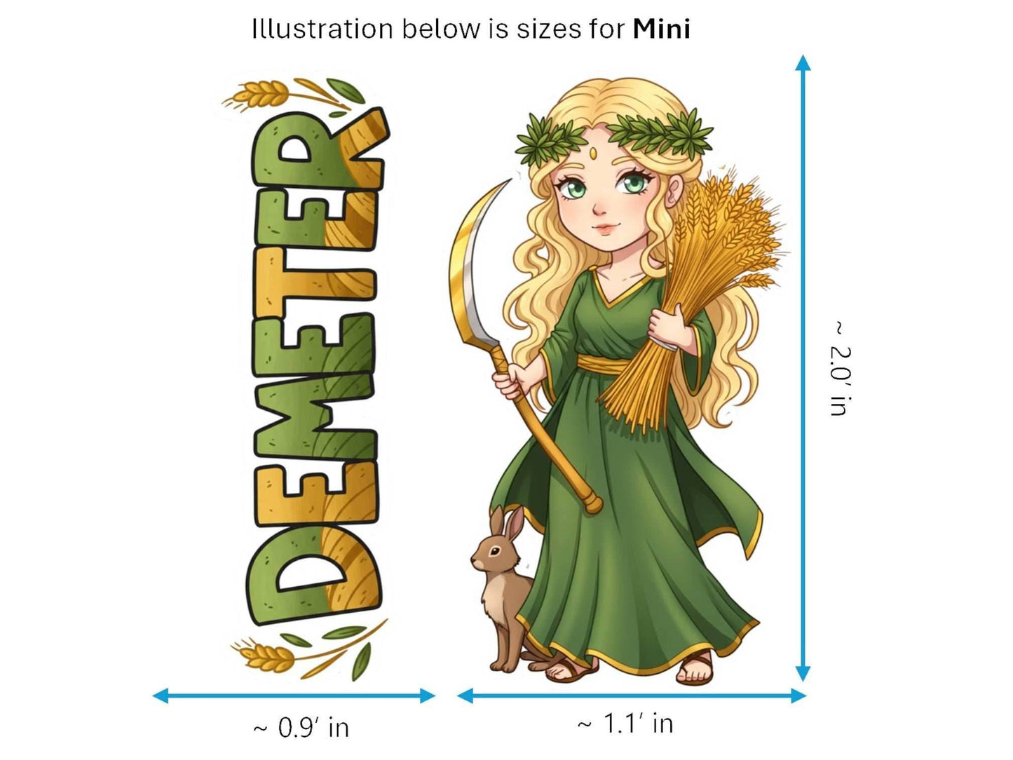 Demeter Sticker and Magnet – Horaia Mythkins™ – Greek Goddess of Harvest and Seasons | Waterproof & UV-Proof - Sticker / Mini