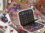 Dice Collection - DND Dice Set Storage Box + Zippered Dice Case + Logo Badge