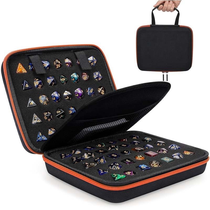 Dice Collection - DND Dice Set Storage Box + Zippered Dice Case + Logo Badge
