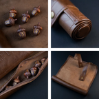 Leather Satchel with 6 Acorn Dice - Legend in the Mist