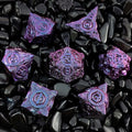 Disc Element Solid Metal DND Dice Set Gradient Purple Blue
