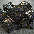 DND Amethyst Dragon's Eye Hollow Metal Dice Set|Eyes of Cthulhu