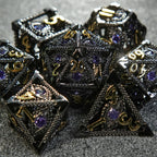 DND Amethyst Dragon's Eye Hollow Metal Dice Set|Eyes of Cthulhu