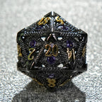 DND Amethyst Dragon's Eye Hollow Metal Dice Set|Eyes of Cthulhu