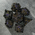 DND Amethyst Dragon's Eye Hollow Metal Dice Set|Eyes of Cthulhu