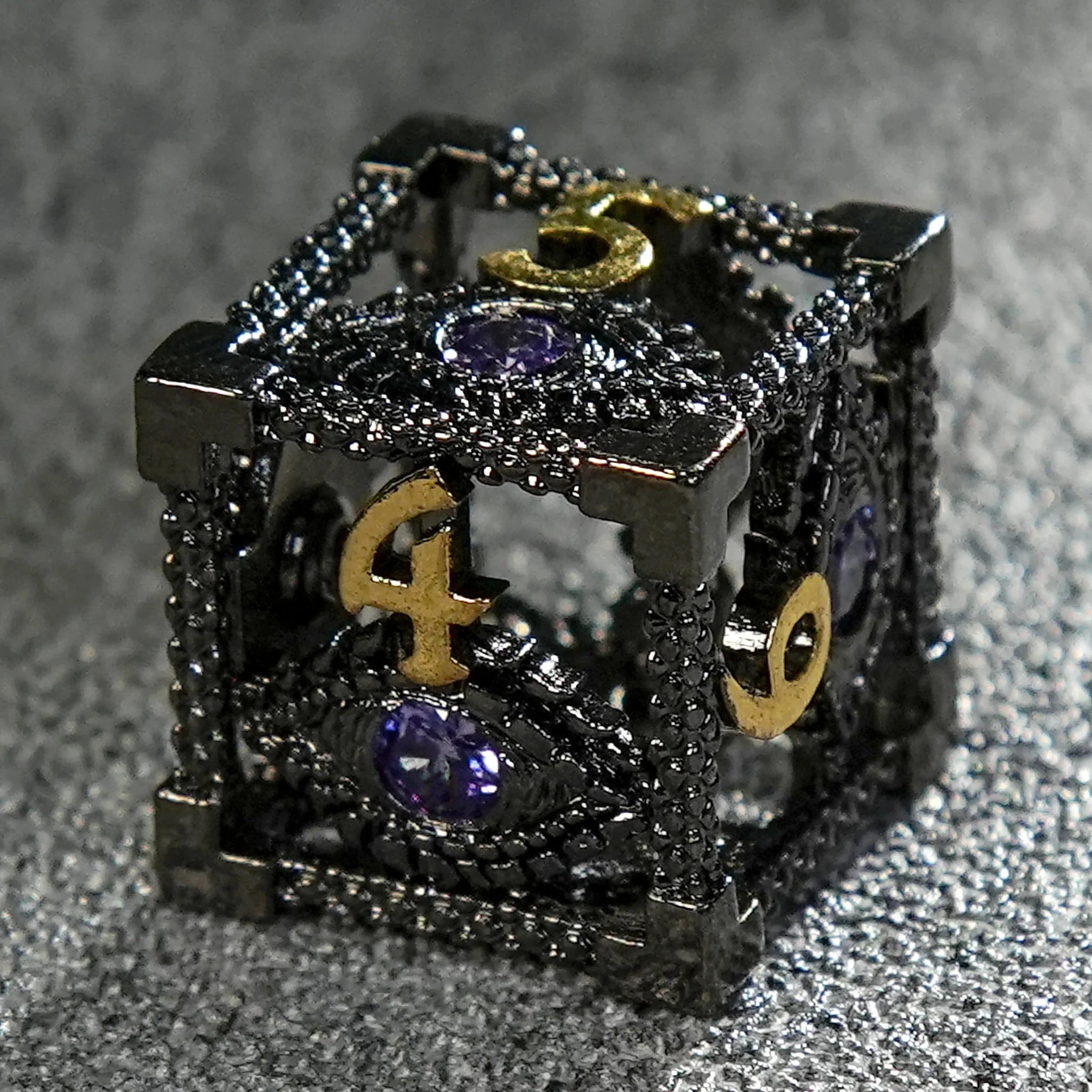 DND Amethyst Dragon's Eye Hollow Metal Dice Set|Eyes of Cthulhu