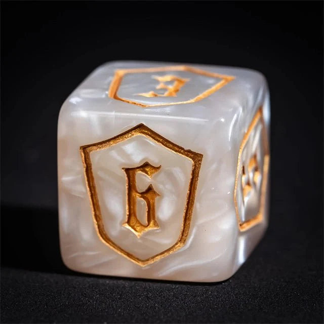 DND Dice 16mm Pearl Acrylic D6 Tabletop RPG Game Dice