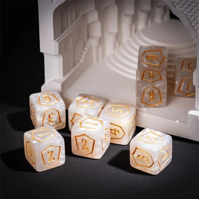 DND Dice 16mm Pearl Acrylic D6 Tabletop RPG Game Dice