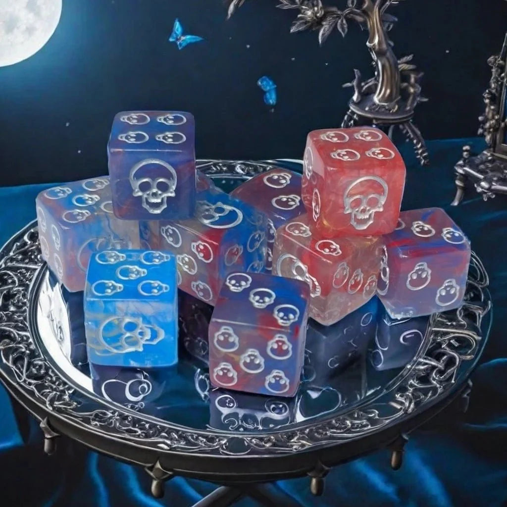 DND Dice 16mm Skull Acrylic D6 Dice Halloween RPG Board Game Dice