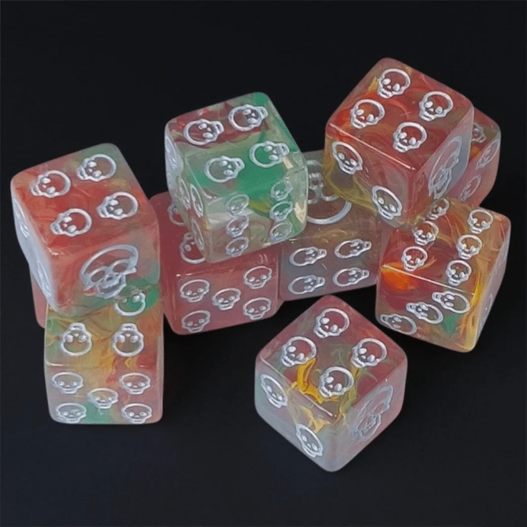 DND Dice 16mm Skull Acrylic D6 Dice Halloween RPG Board Game Dice