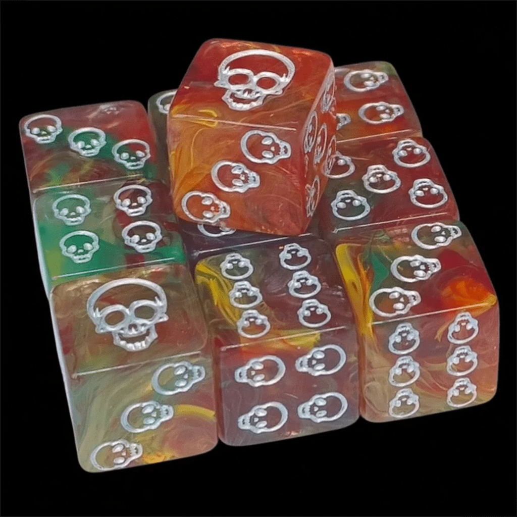DND Dice 16mm Skull Acrylic D6 Dice Halloween RPG Board Game Dice