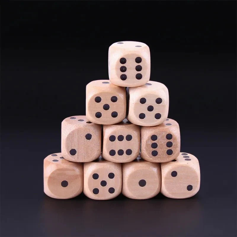 DND Dice 16mm Wooden D6 Classic Tabletop RPG Game Dice