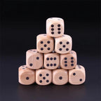 DND Dice 16mm Wooden D6 Classic Tabletop RPG Game Dice
