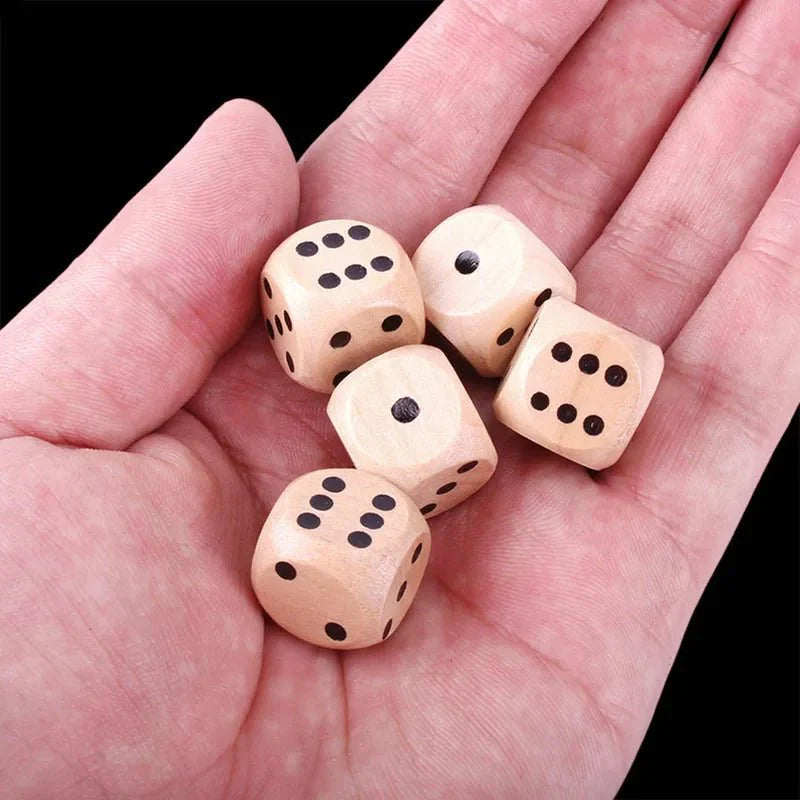 DND Dice 16mm Wooden D6 Classic Tabletop RPG Game Dice