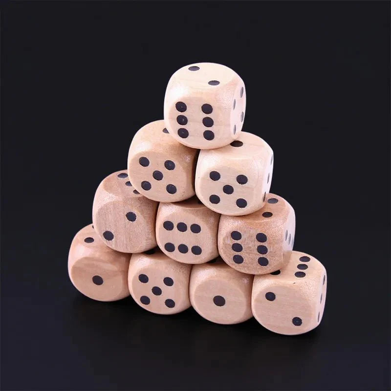 DND Dice 16mm Wooden D6 Classic Tabletop RPG Game Dice